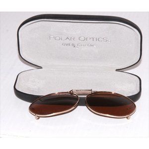 Adjustable Clip-ons POLAR OPTICS Sunglasses Expand Over Clip on w/ Hard Case